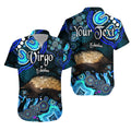 custom-personalised-australian-astrology-hawaiian-shirt-virgo-echidna-zodiac-aboriginal-vibes-blue
