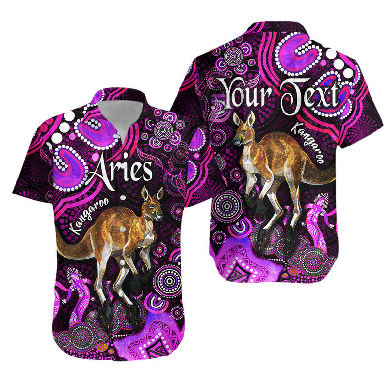 custom-personalised-australian-astrology-hawaiian-shirt-aries-kangaroo-zodiac-aboriginal-vibes-pink