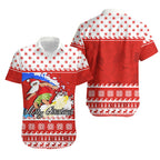 Surfing Santa Claus Hawaiian Shirt Christmas Australia Red Style