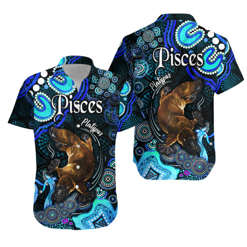 australian-astrology-hawaiian-shirt-pisces-platypus-zodiac-aboriginal-vibes-blue