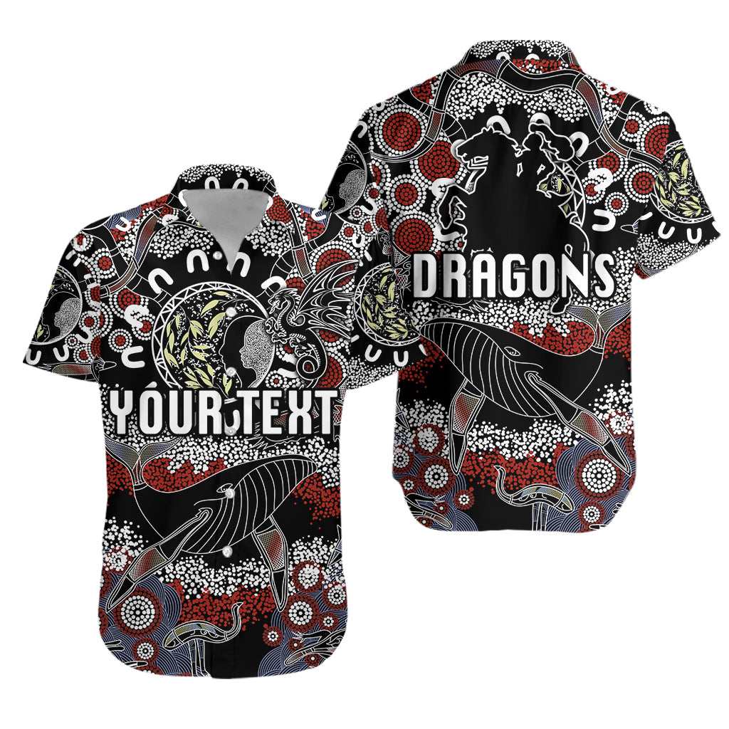 (Custom Personalised) St. George Illawarra Dragons Hawaiian Shirt 2021 Indigenous - Black LT8 - Vibe Hoodie
