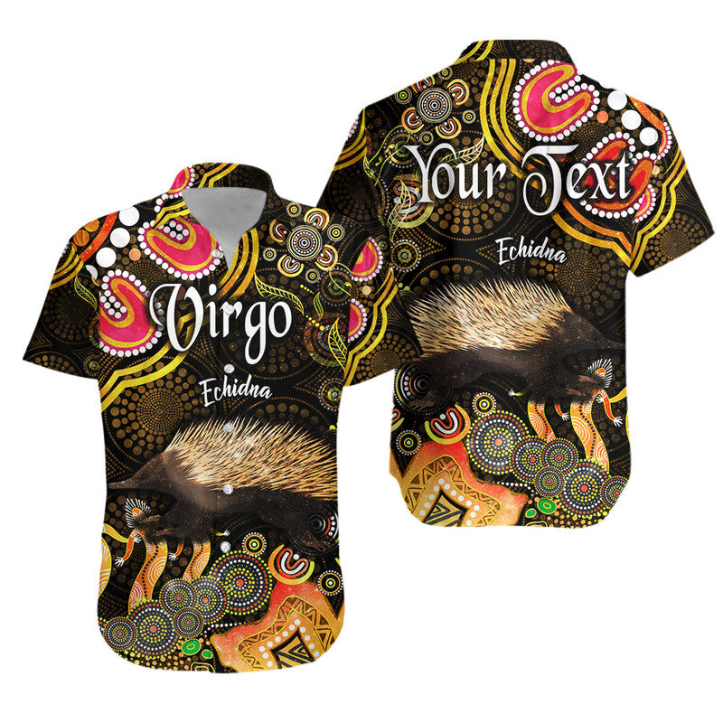 custom-personalised-australian-astrology-hawaiian-shirt-virgo-echidna-zodiac-aboriginal-vibes-gold