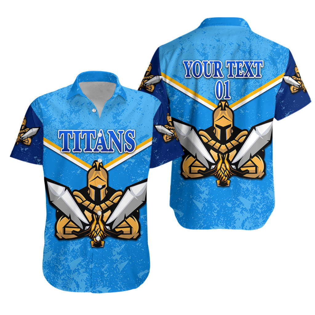 (Custom Personalised) Gold Coast Titans Hawaiian Shirt 2021 Gladiator Original Style NO.1, Custom Text And Number LT8 - Vibe Hoodie