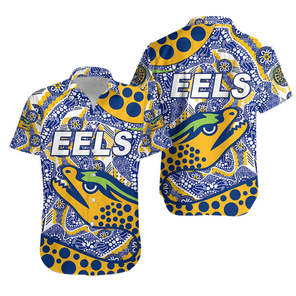 Parramatta Eels Hawaiian Shirt 2021 Indigenous Simple Style - Blue