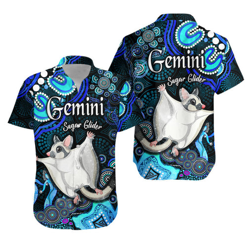 australian-astrology-hawaiian-shirt-gemini-sugar-glider-zodiac-aboriginal-vibes-blue
