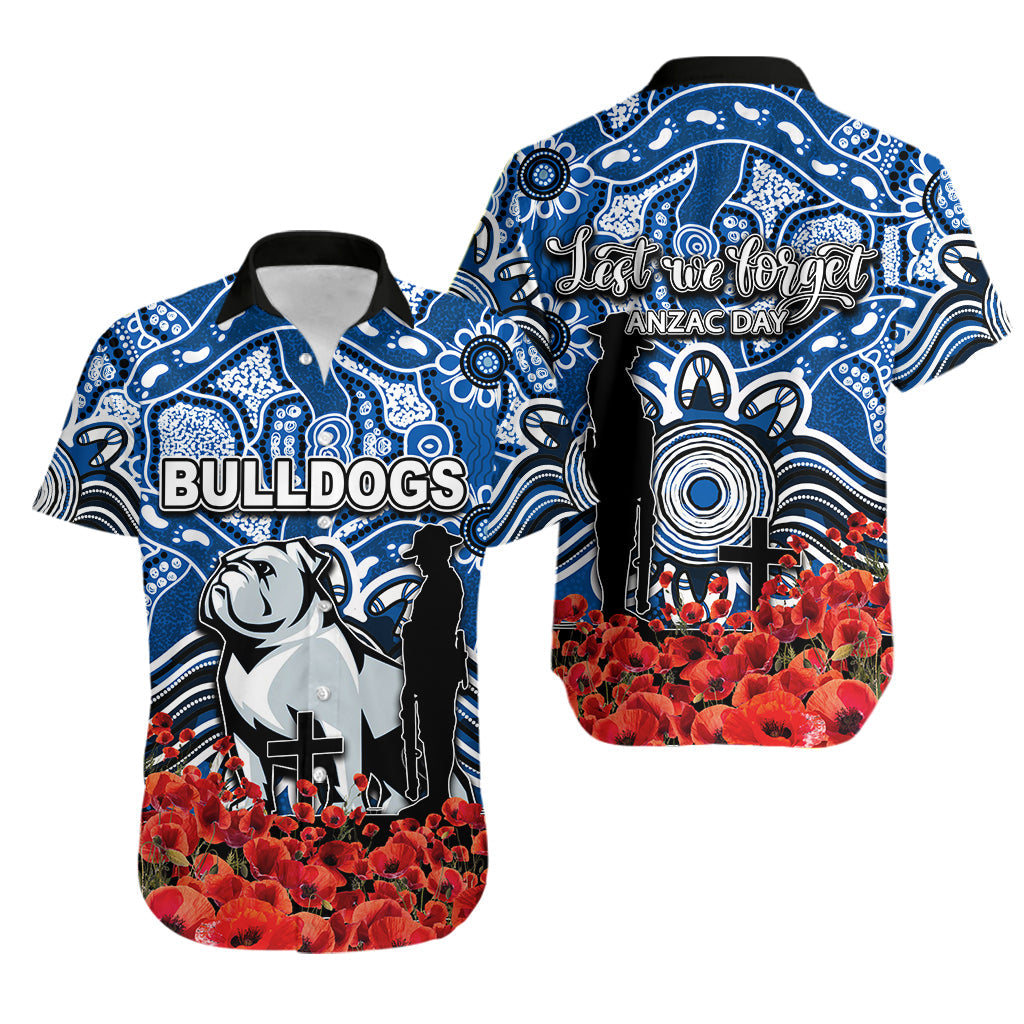 Canterbury-Bankstown Bulldogs  Hawaiian Shirt Anzac Day Poppy Flowers With Aboriginal