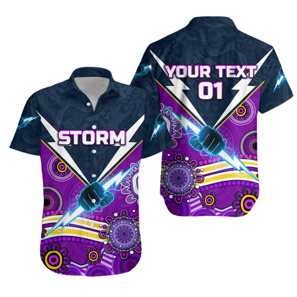 (Custom Personalised) Melbourne Storm Hawaiian Shirt 2021 Indigenous, Custom Text And Number LT8 - Vibe Hoodie