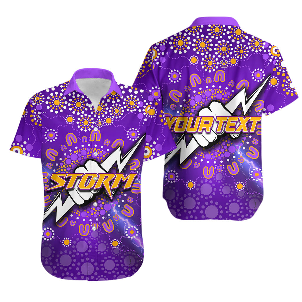 (Custom Personalised) Melbourne Storm Hawaiian Shirt Aboriginal Dot