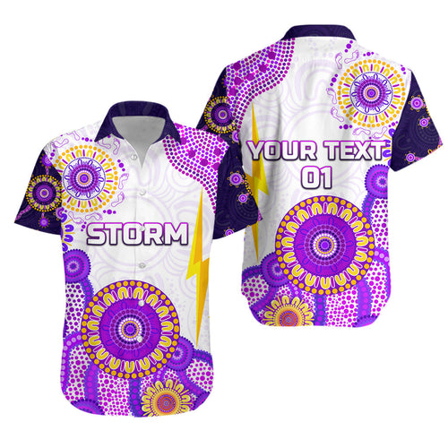 (Custom Personalised) Melbourne Storm Hawaiian Shirt 2021 Indigenous - Latest Style, Custom Text And Number LT8 - Vibe Hoodie