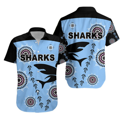 cronulla-hawaiian-shirt-sharks-simple-indigenous-blue