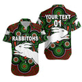 (Custom Personalised) South Sydney Rabbitohs Hawaiian Shirt 2021 Indigenous Vibes - Black, Custom Text And Number LT8 - Vibe Hoodie