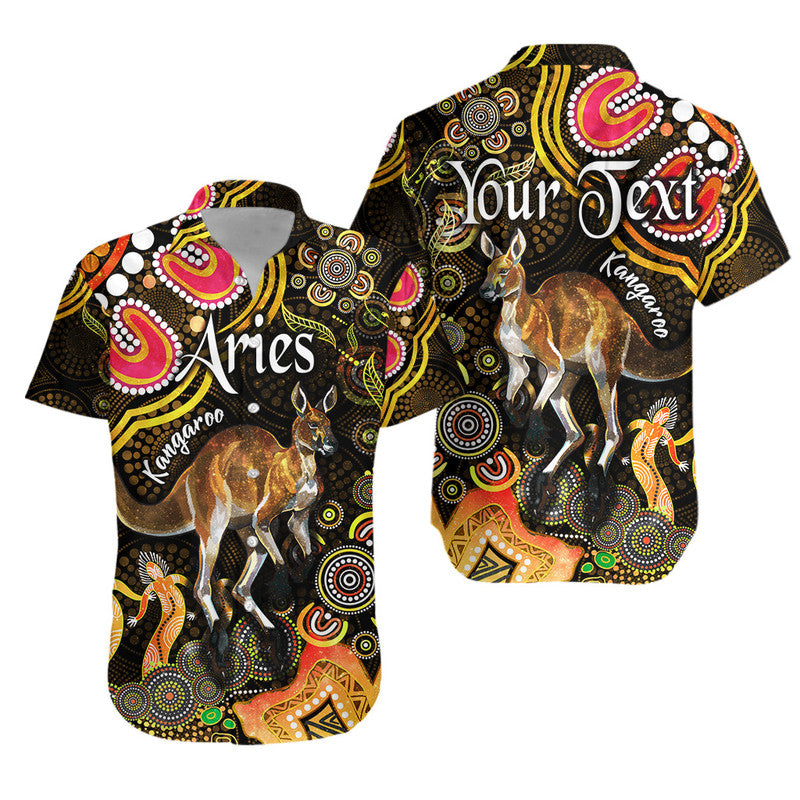 custom-personalised-australian-astrology-hawaiian-shirt-aries-kangaroo-zodiac-aboriginal-vibes-gold