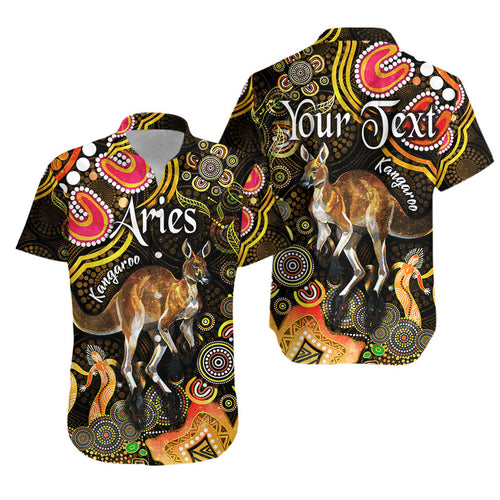 custom-personalised-australian-astrology-hawaiian-shirt-aries-kangaroo-zodiac-aboriginal-vibes-gold