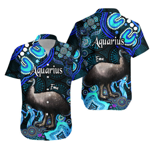 australian-astrology-hawaiian-shirt-aquarius-emu-glider-zodiac-aboriginal-vibes-blue