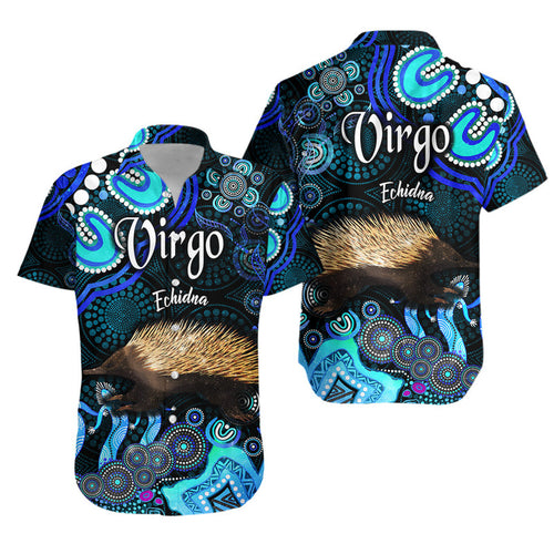 australian-astrology-hawaiian-shirt-virgo-echidna-zodiac-aboriginal-vibes-blue
