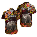 custom-personalised-australian-astrology-hawaiian-shirt-taurus-wombat-zodiac-aboriginal-vibes-red