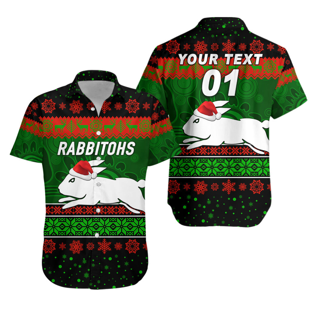 custom-personalised-south-sydney-rabbitohs-hawaiian-shirt-christmas-simple-style-black