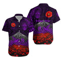 custom-personalised-warriors-rugby-hawaiian-shirt-new-zealand-mount-taranaki-with-poppy-flowers-anzac-vibes-purple
