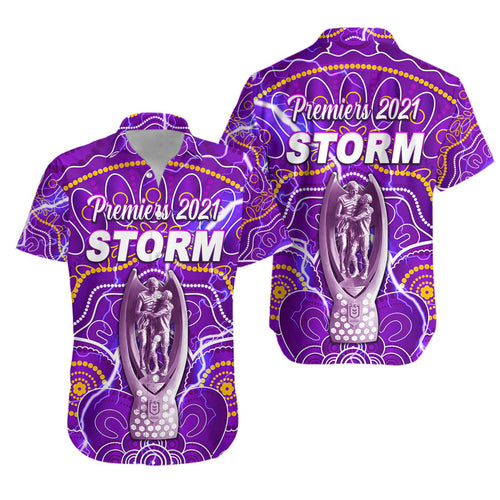 Melbourne Storm Hawaiian Shirt 2021 Indigenous Premiers - Trophy