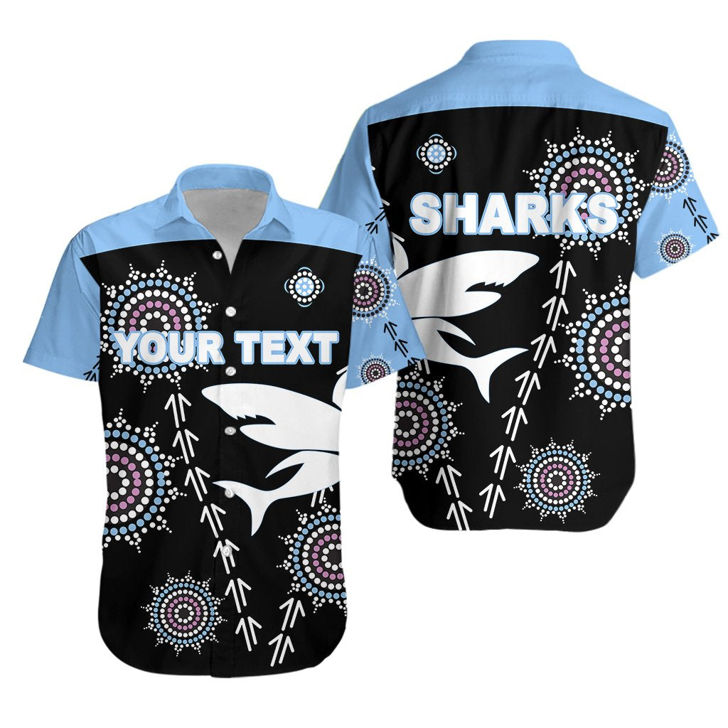 custom-personalised-cronulla-hawaiian-shirt-sharks-simple-indigenous-black