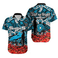 Sharks Hawaiian Shirt Anzac Day Poppy Flowers With Aboriginal