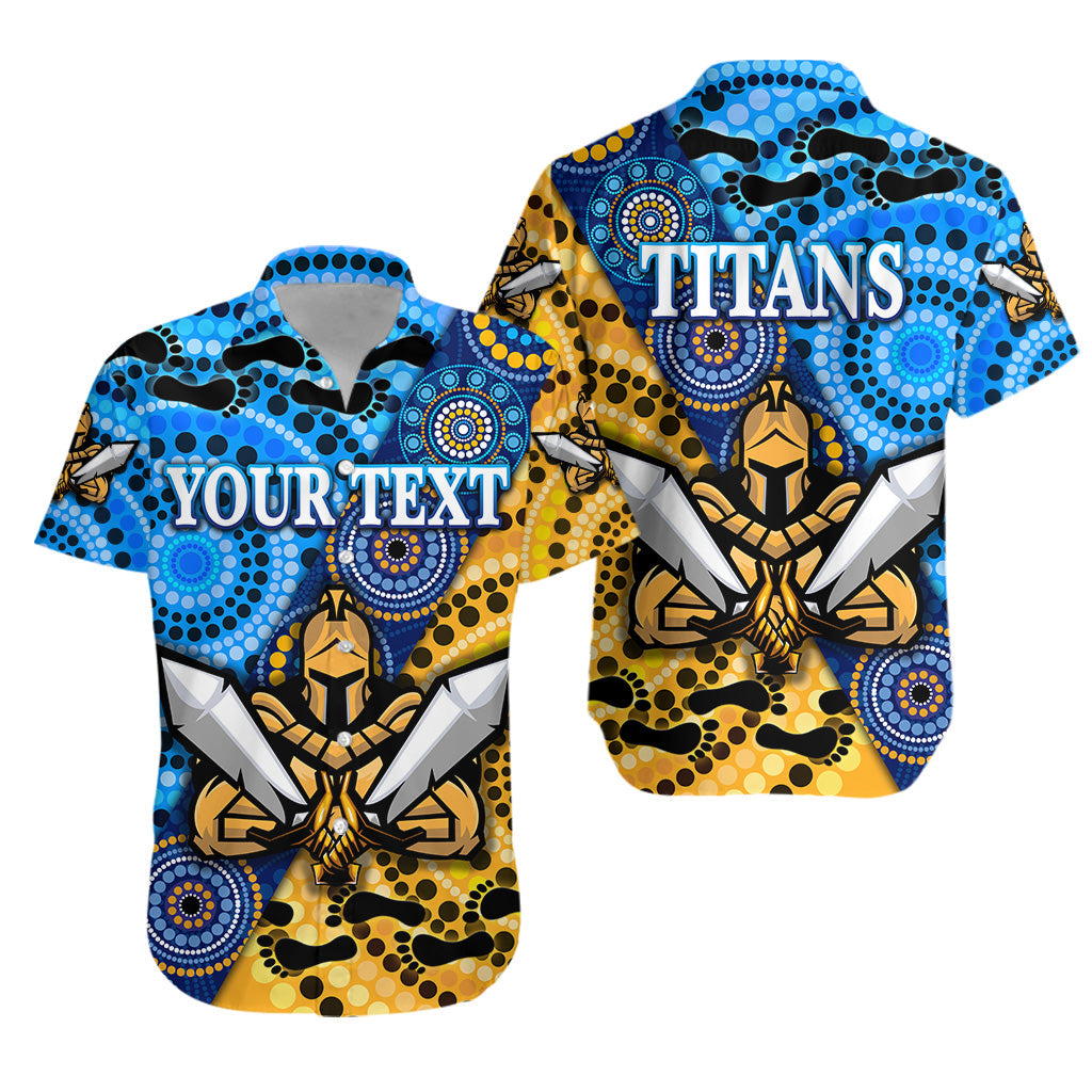 (Custom Personalised) Gold Coast Titans Hawaiian Shirt 2021 Indigenous LT8 - Vibe Hoodie