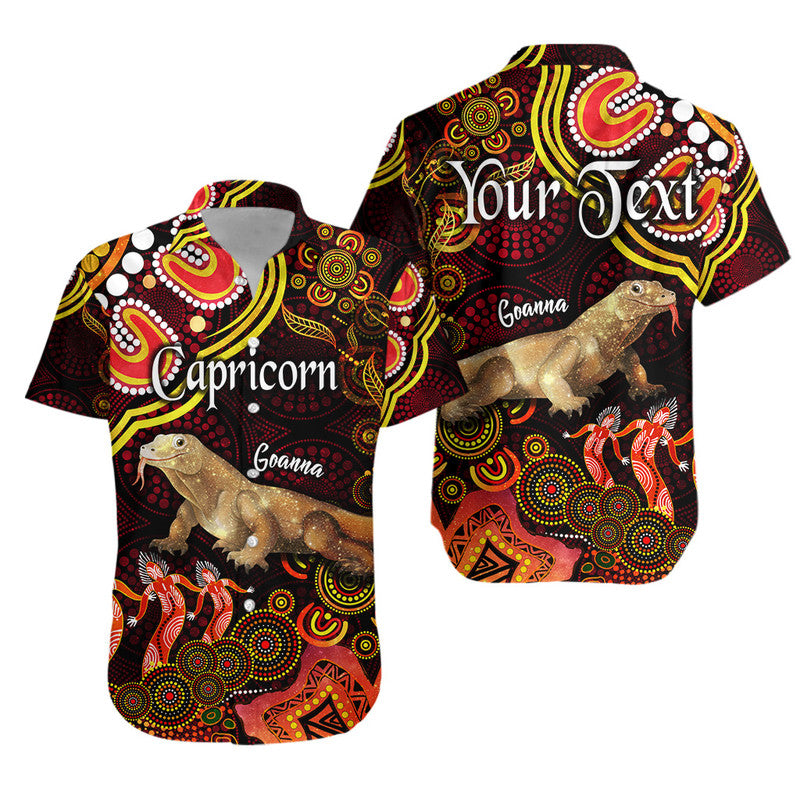 custom-personalised-australian-astrology-hawaiian-shirt-capricorn-goanna-zodiac-aboriginal-vibes-red