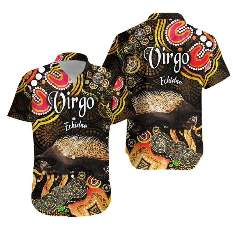 australian-astrology-hawaiian-shirt-virgo-echidna-zodiac-aboriginal-vibes-gold