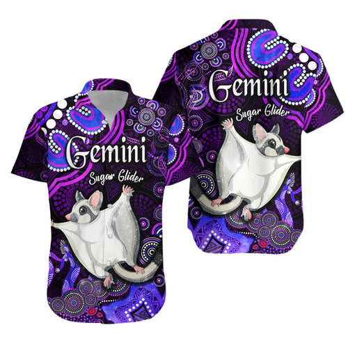 australian-astrology-hawaiian-shirt-gemini-sugar-glider-zodiac-aboriginal-vibes-purple