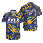 (Custom Personalised) Parramatta Eels Hawaiian Shirt 2021 Indigenous Vibes - Blue, Custom Text And Number
