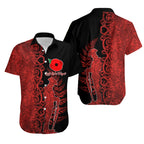 Anzac New Zealnds Hawaiian Shirt Maori Red Papua Shell