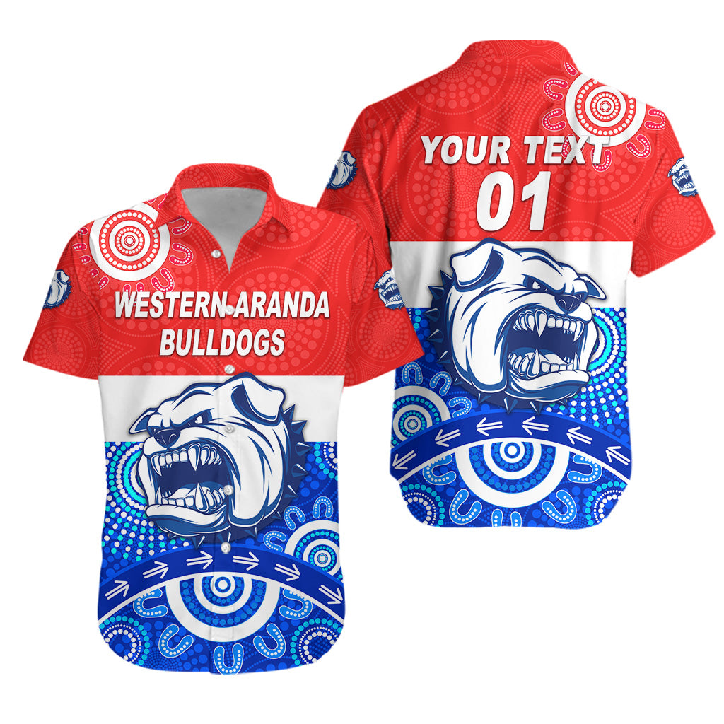 (Custom Personalised) Western Aranda Bulldogs Hawaiian Shirt Hermannsburg Indigenous Version, Custom Text And Number LT8 - Vibe Hoodie