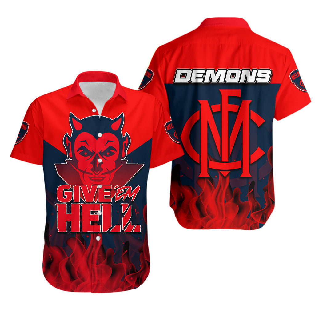 Demons Hawaiian Shirt-GIVE 'EM HELL