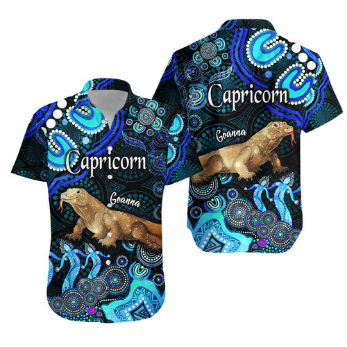 australian-astrology-hawaiian-shirt-capricorn-goanna-zodiac-aboriginal-vibes-blue