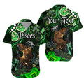 custom-personalised-australian-astrology-hawaiian-shirt-pisces-platypus-zodiac-aboriginal-vibes-green