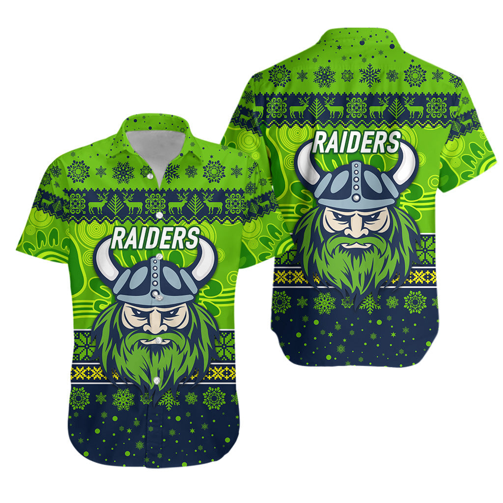 canberra-raiders-hawaiian-shirt-christmas-simple-style-navy-green