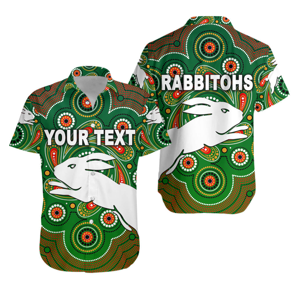 (Custom Personalised) South Sydney Rabbitohs Hawaiian Shirt 2021 Indigenous Vibes - Green LT8 - Vibe Hoodie