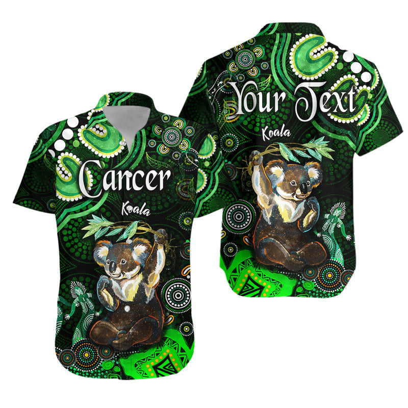 custom-personalised-australian-astrology-hawaiian-shirt-cancer-koala-zodiac-aboriginal-vibes-green