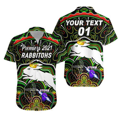 custom-personalised-south-sydney-rabbitohs-hawaiian-shirt-2021-indigenous-premiers-the-king-black-custom-text-and-number