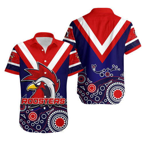 Roosters Hawaiian Shirt Aboriginal LT6 - Vibe Hoodie