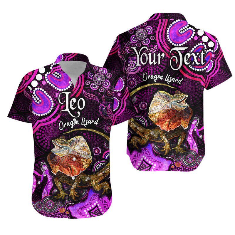 custom-personalised-australian-astrology-hawaiian-shirt-leo-dragon-lizard-zodiac-aboriginal-vibes-pink