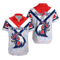 (Custom Personalised) TI TREE Roosters Hawaiian Shirt 2021 Indigenous Vibes - White, Custom Text And Number