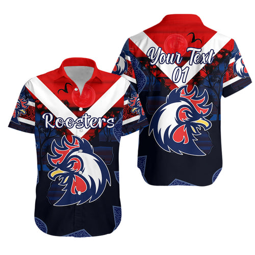 (Custom Personalised) Sydney Hawaiian Shirt Roosters 2021 Indigenous Vibes - Blue, Custom Text And Number