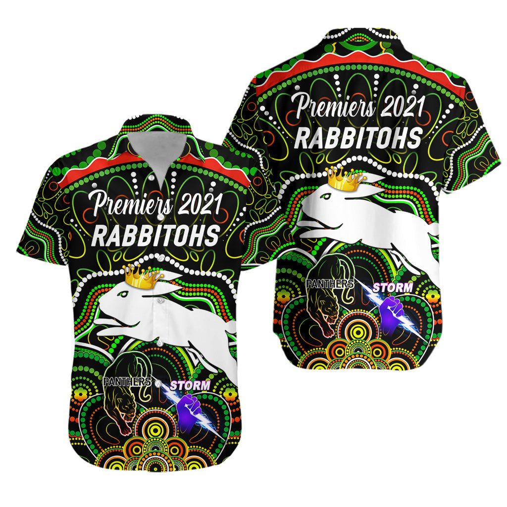 south-sydney-rabbitohs-hawaiian-shirt-2021-indigenous-premiers-the-king-black