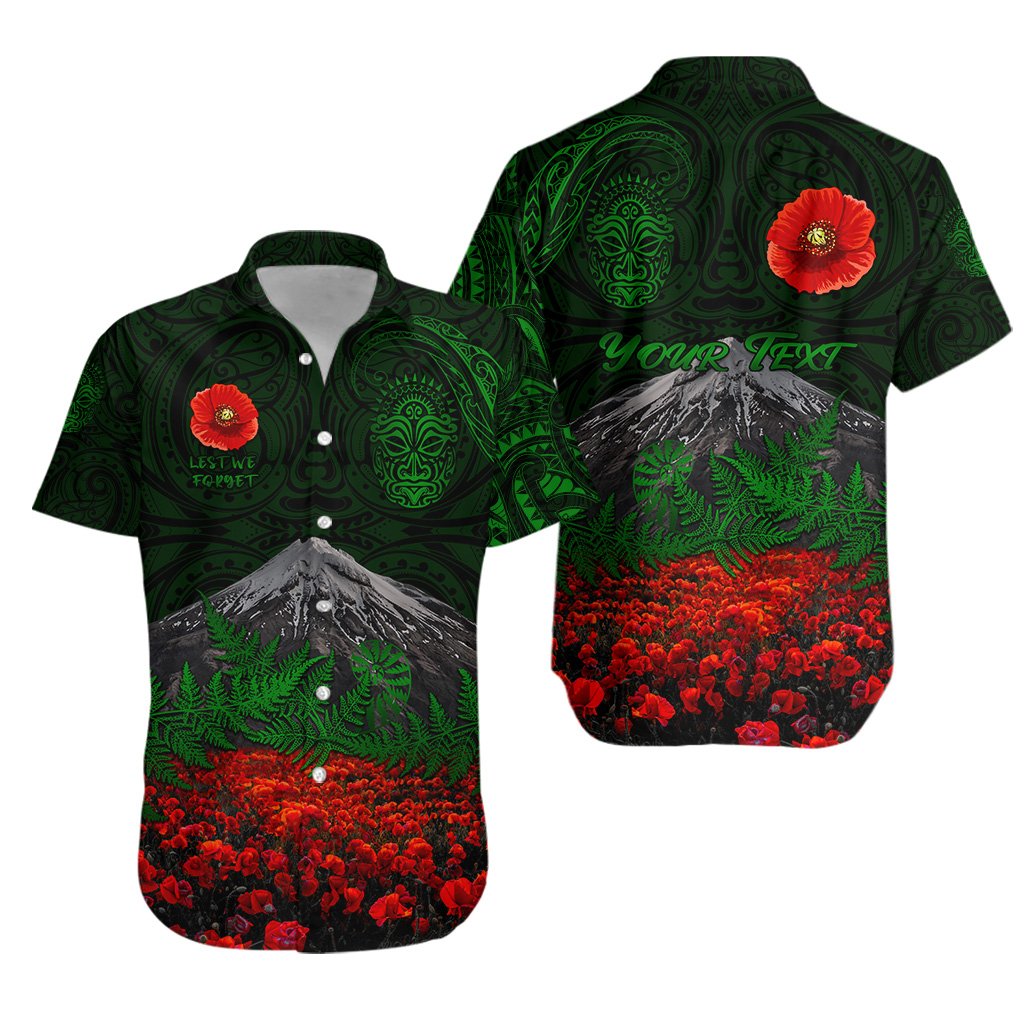 custom-personalised-warriors-rugby-hawaiian-shirt-new-zealand-mount-taranaki-with-poppy-flowers-anzac-vibes-green-3