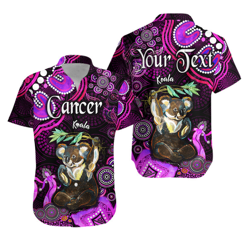 custom-personalised-australian-astrology-hawaiian-shirt-cancer-koala-zodiac-aboriginal-vibes-pink