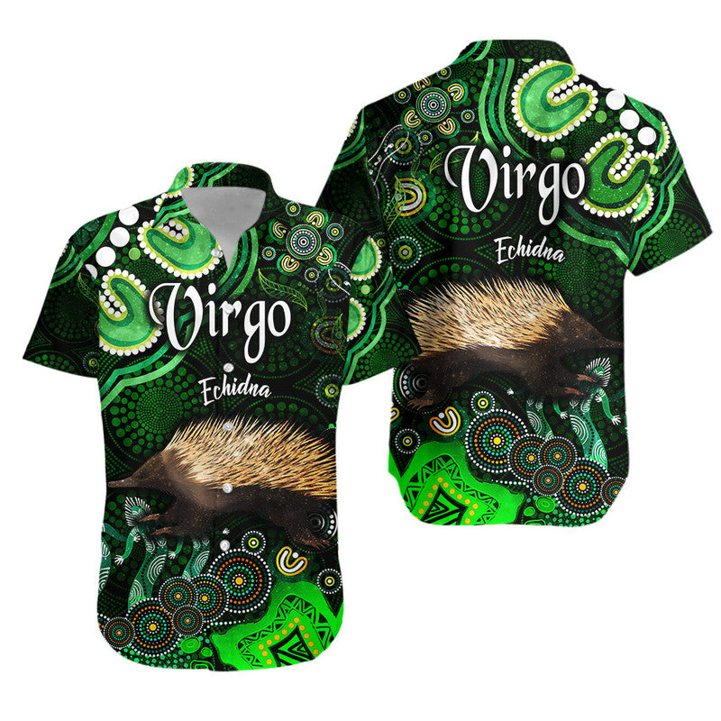 australian-astrology-hawaiian-shirt-virgo-echidna-zodiac-aboriginal-vibes-green