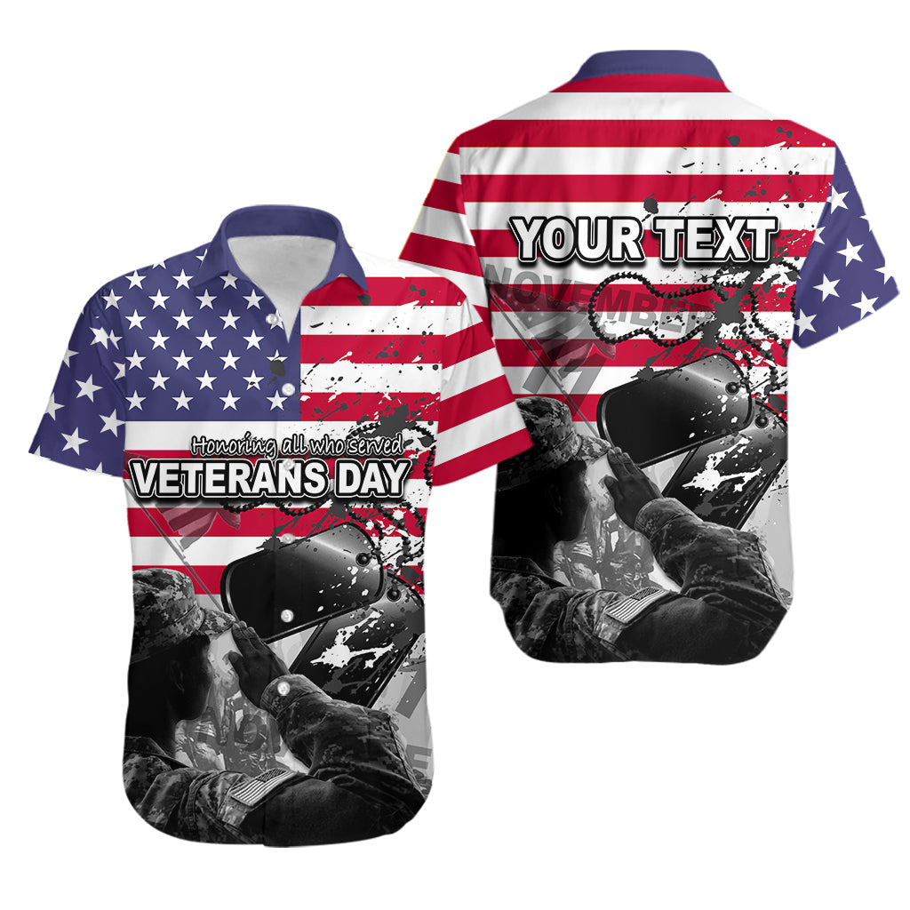 (Custom Personalised)Veterans Day Hawaiian Shirt Flag
