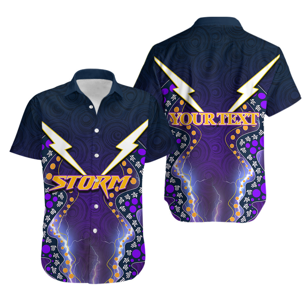 (Custom Personalised) Melbourne Storm Hawaiian Shirt Aboriginal Circles Patterns