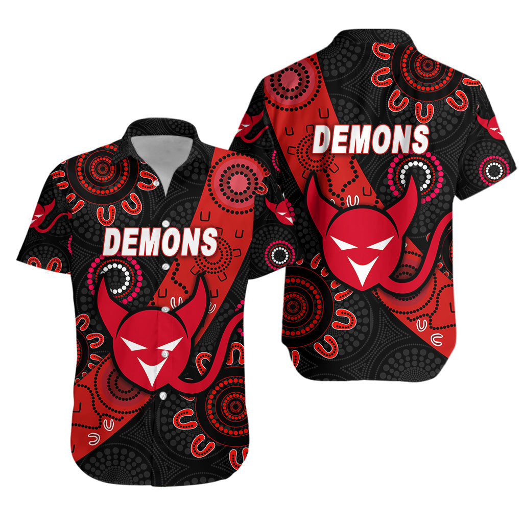 Perth Football Club Hawaiian Shirt Demons Indigenous Version